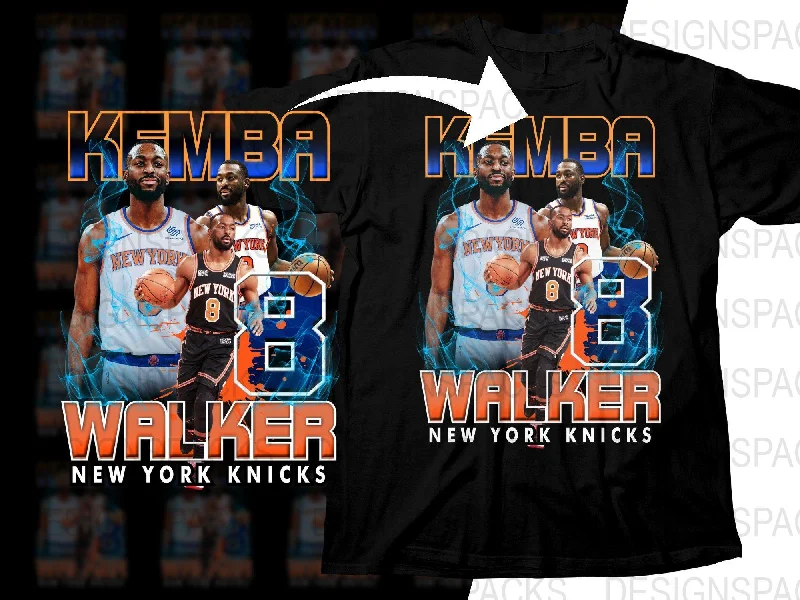 T-Shirt Snowboarding-Kemba Walker Number 8 New York Knicks Basketball Star Bootleg Png Digital Download