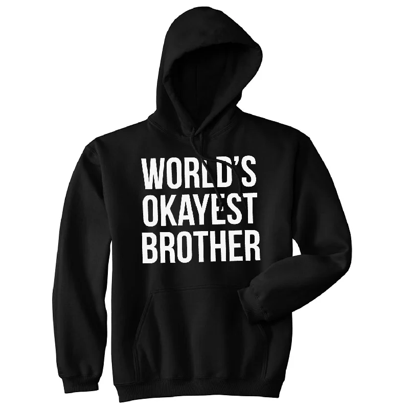 Hoodie Minimalist-World's Okayest Brother Black Hoodie