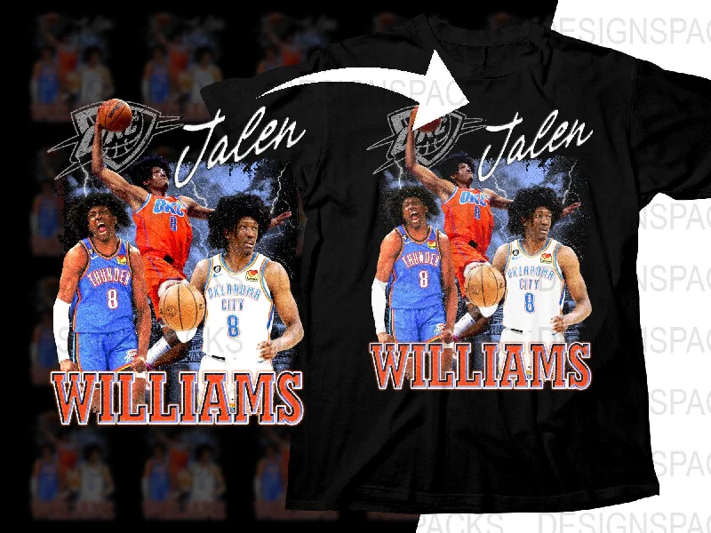 T-Shirt Comfortable-Jalen Williams Basketball Star Oklahoma City Thunder Bootleg Png Digital Download