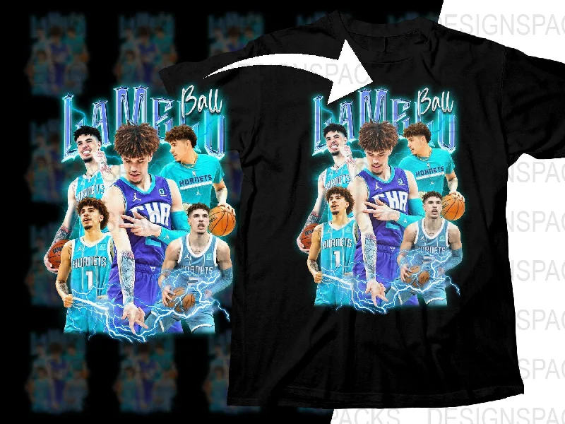 T-Shirt Sun Protection-Unique LaMelo Ball Basketball Player Bootleg Png Digital Download