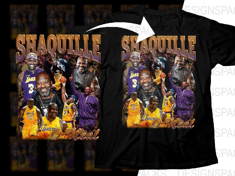 T-Shirt Kids-Shaquille O'Neal Los Angeles Lakers Basketball Star Bootleg Png Digital Download