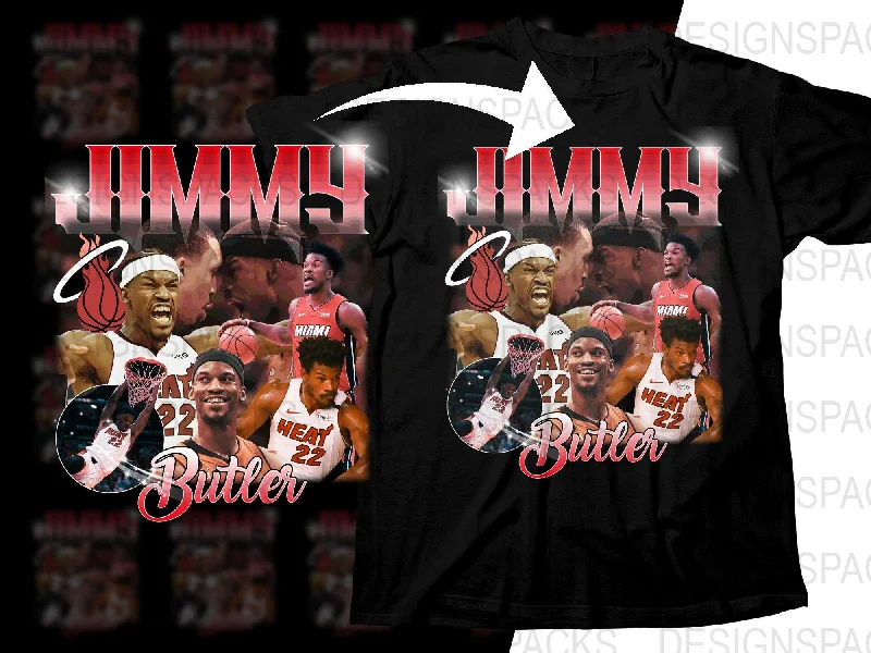 T-Shirt Anime-Jimmy Butler Miami Heat Basketball Superstar Bootleg Png Digital Download