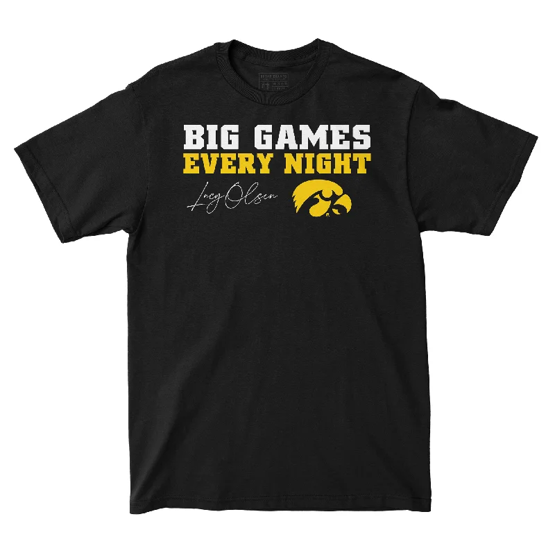 T-Shirt Camo-EXCLUSIVE RELEASE: Lucy Olsen "Big Games Every Night" Black Tee