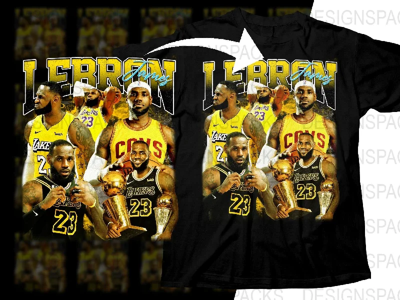 T-Shirt High-Quality-Lebron James Lakers And Cavaliers Champs Bootleg Png Digital Download