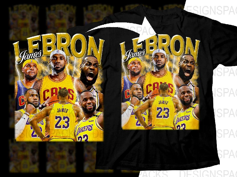 T-Shirt Durable-LeBron James Iconic Moments Basketball Legend Bootleg Png Digital Download