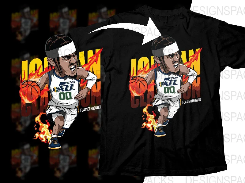 T-Shirt Concert-Jordan Clarkson Intense Cartoon Basketball Star Utah Jazz Png Digital Download