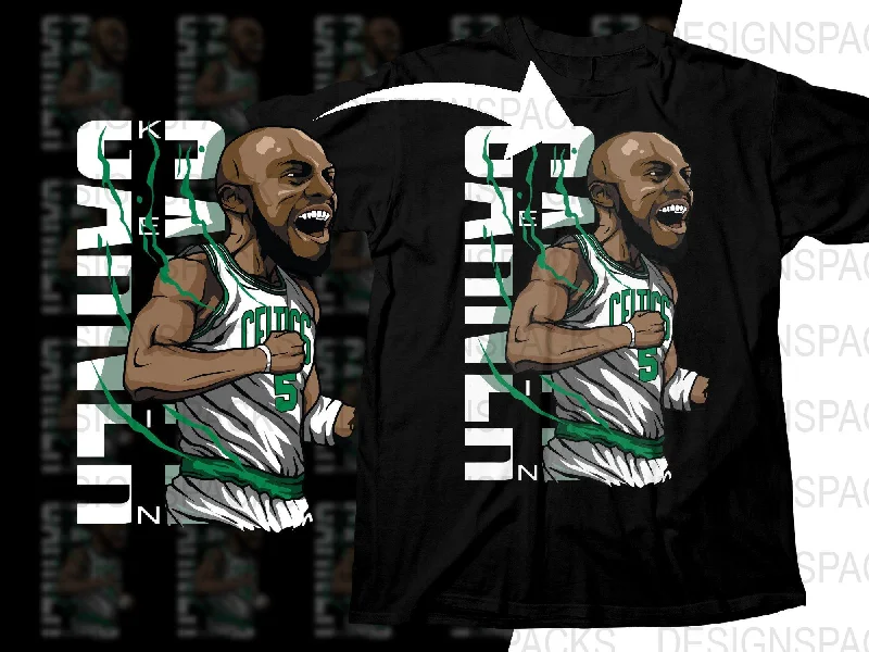 T-Shirt New Year-Kevin Garnett Boston Celtics Energetic Basketball Player Png Digital Download