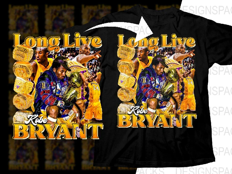 T-Shirt Kids-Long Live Kobe Bryant Basketball Legend Los Angeles Lakers Bootleg Graphic Png Digital Download