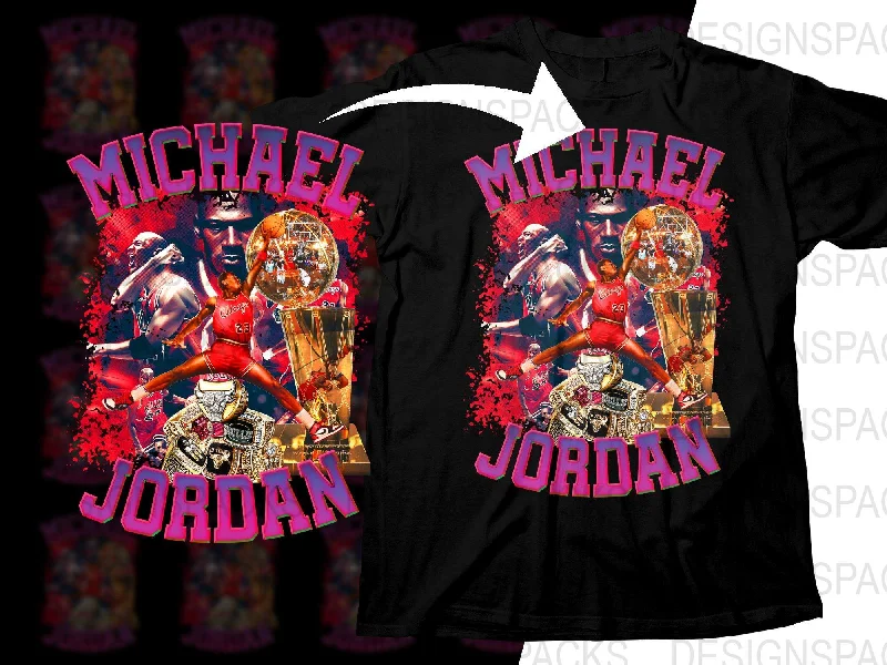 T-Shirt Athletic-Iconic Michael Jordan Basketball Star Bootleg Png Digital Download