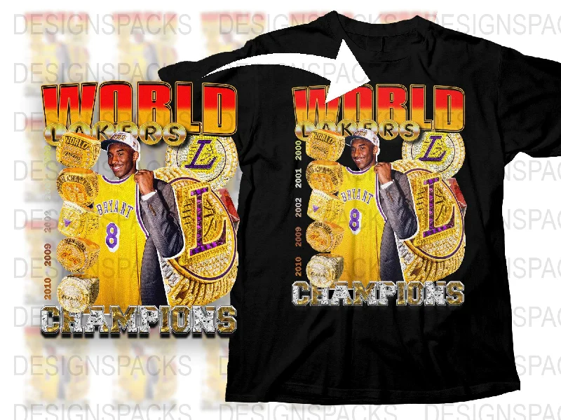 T-Shirt Trending-Retro Lakers Bryant Bootleg Style Champions Png Digital Download