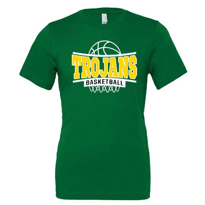 T-Shirt Free Shipping-Twiggs Academy - Curved Trojans Basketball - Kelly (Tee/DriFit/Hoodie/Sweatshirt)