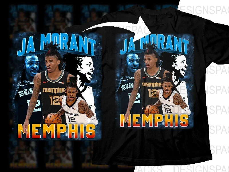 T-Shirt Fishing-Ja Morant Memphis Grizzlies Basketball Star Bootleg Png Digital Download