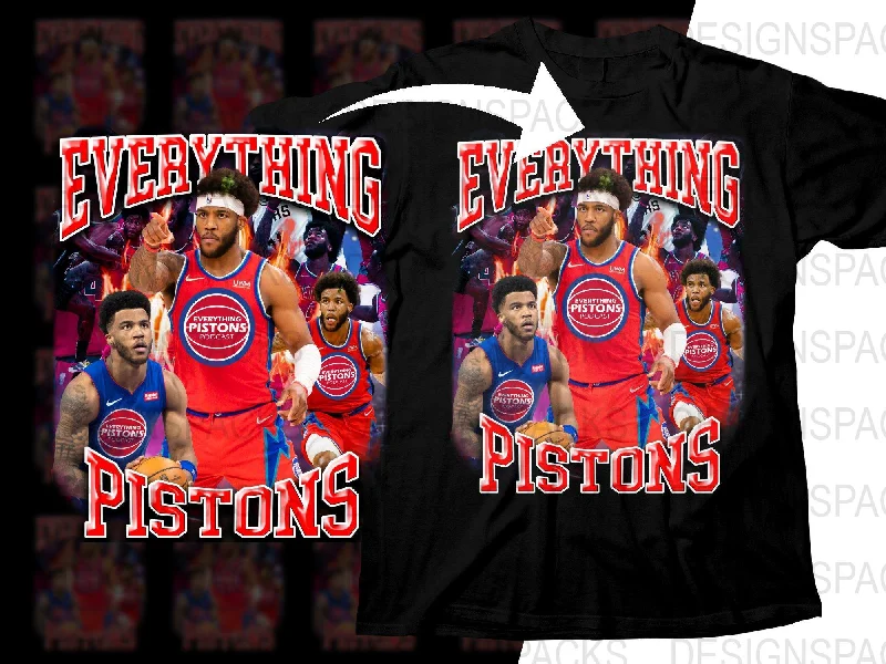 T-Shirt Tech Geek-Saddiq Bey Everything Pistons Basketball Superstar Bootleg Png Digital Download