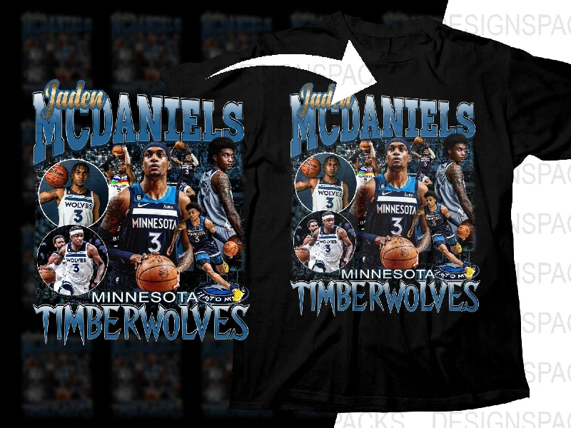 T-Shirt Sweatproof-Jaden McDaniels Minnesota Timberwolves Basketball Star Bootleg Graphic Png Digital Download