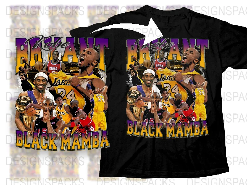 T-Shirt Black Friday-Kobe Bryant Lakers Black Mamba Graphic Png Digital Download