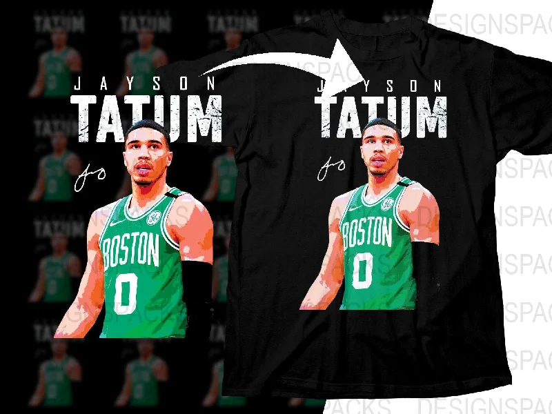 T-Shirt Silver-Jayson Tatum Boston Celtics Basketball Player Png Digital Download