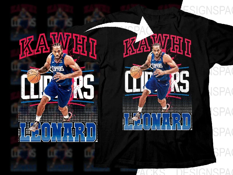 T-Shirt Youth-Los Angeles Clippers Kawhi Leonard Dribbling Stylish Basketball Star Bootleg Png Digital Download