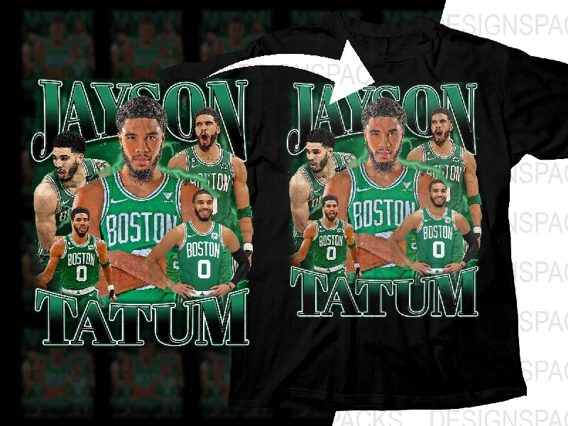 T-Shirt Plaid-Jayson Tatum Boston Celtics Green NBA Star Bootleg Png Digital Download