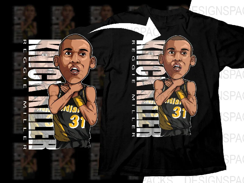 T-Shirt Home-Iconic Reggie Miller Number 31 Basketball Player Png Digital Download