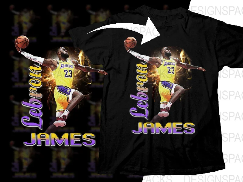 T-Shirt V-Neck-Los Angeles Lakers Lebron James Basketball Legend Bootleg Png Digital Download