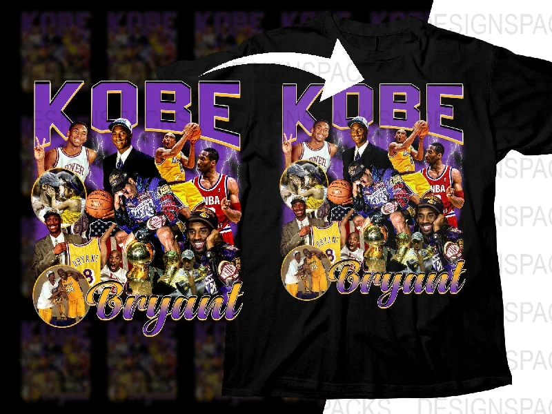 T-Shirt Cotton-Los Angeles Lakers Star Kobe Bryant NBA Bootleg Graphic Png Digital Download