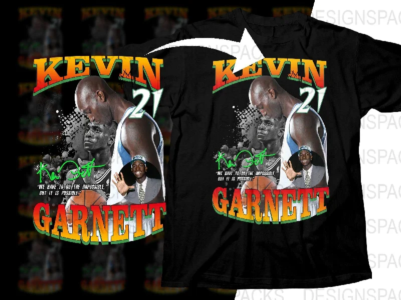 T-Shirt Thanksgiving-Kevin Garnett Basketball Superstar Signature Bootleg Png Digital Download