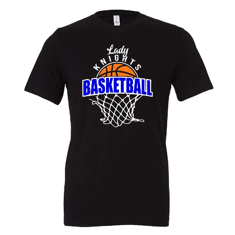 T-Shirt Breathable-Windsor - Lady Knights Basketball and Basketball Net - Black (Tee/DriFit/Hoodie/Sweatshirt)