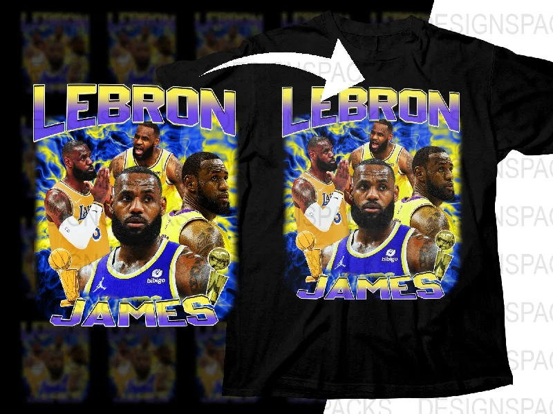 T-Shirt Performance-Lebron James Iconic Basketball Legend Bootleg Png Digital Download