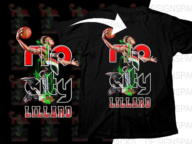 T-Shirt Sorority-Rip City Damian Lillard Basketball Legend Dunk Bootleg Png Digital Download