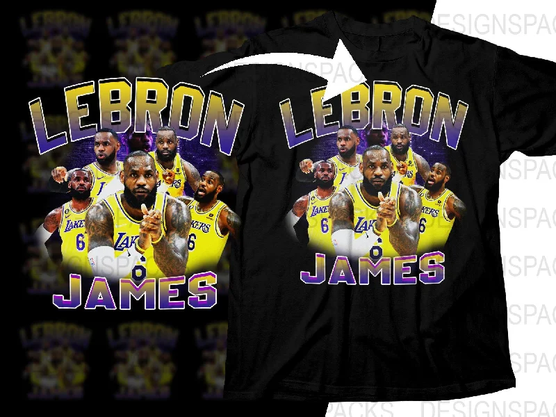 T-Shirt Custom-Lebron James Los Angeles Lakers Basketball Legend Bootleg Png Digital Download