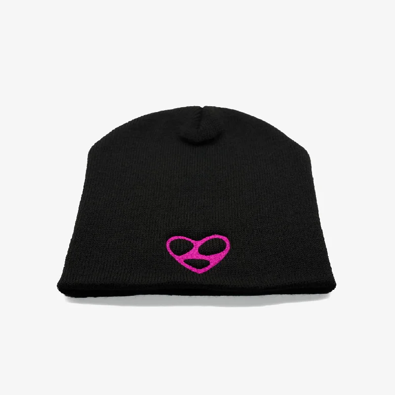 Hat Red-Limo Heart Skully (Black/Pink)