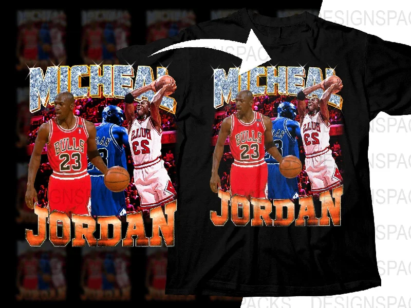 T-Shirt Streetwear-Legendary Basketball Icon Michael Jordan Basketball Superstar Bootleg Png Digital Download