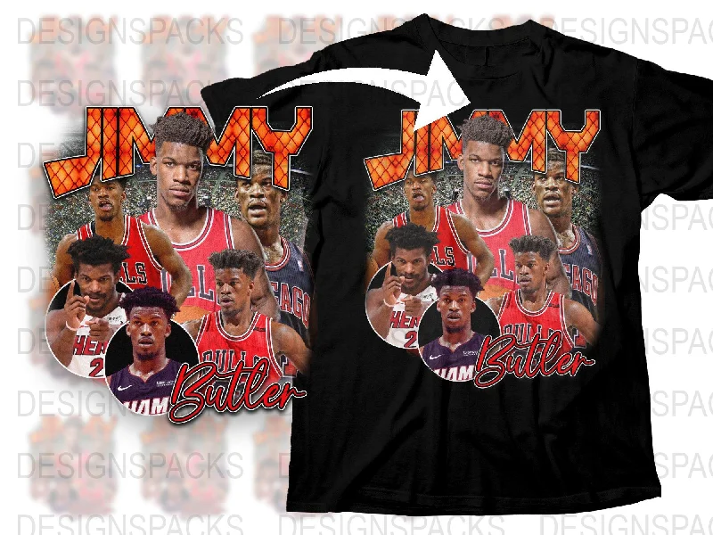 T-Shirt Artistic-Jimmy Butler Bootleg Style NBA Art Graphic Png Digital Download