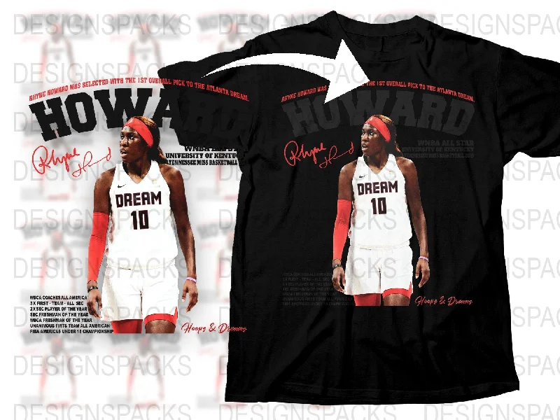 T-Shirt University-Rhyne Howard 1st Pick Atlanta Dream Basketball Png Digital Download