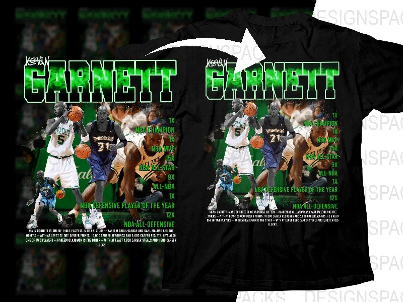 T-Shirt Stylish-Iconic Kevin Garnett NBA Legend Bootleg Png Digital Download