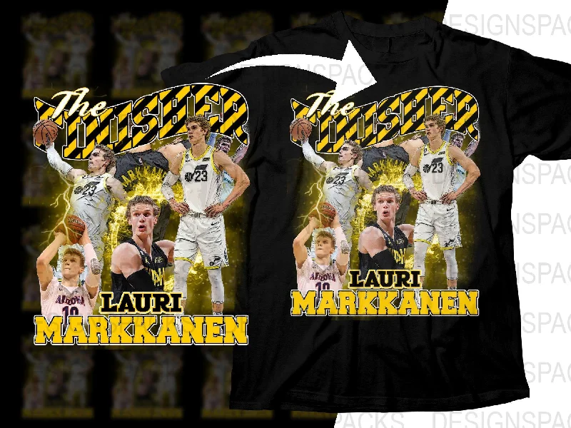 T-Shirt Polyester-Lauri Markkanen The Finisher Basketball Star Bootleg Png Digital Download