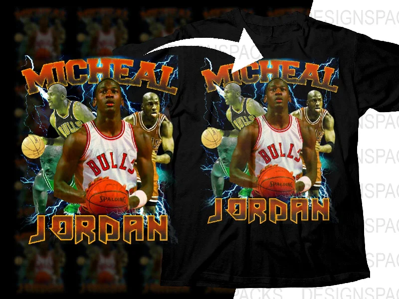 T-Shirt Office-Michael Jordan Legendary Basketball Player Chicago Bulls Bootleg Png Digital Download