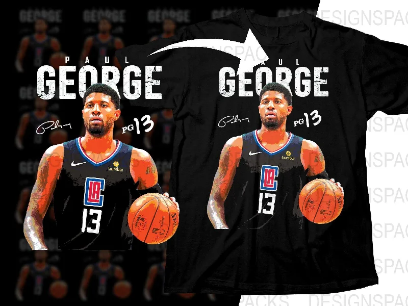 T-Shirt Tennis-PG13 Paul George Los Angeles Clippers Basketball Player Png Digital Download