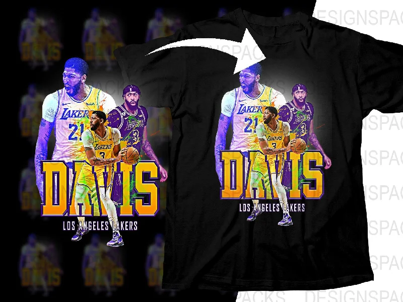 T-Shirt Toddler-Los Angeles Lakers Anthony Davis Basketball Star Multi-Action Bootleg Png Digital Download