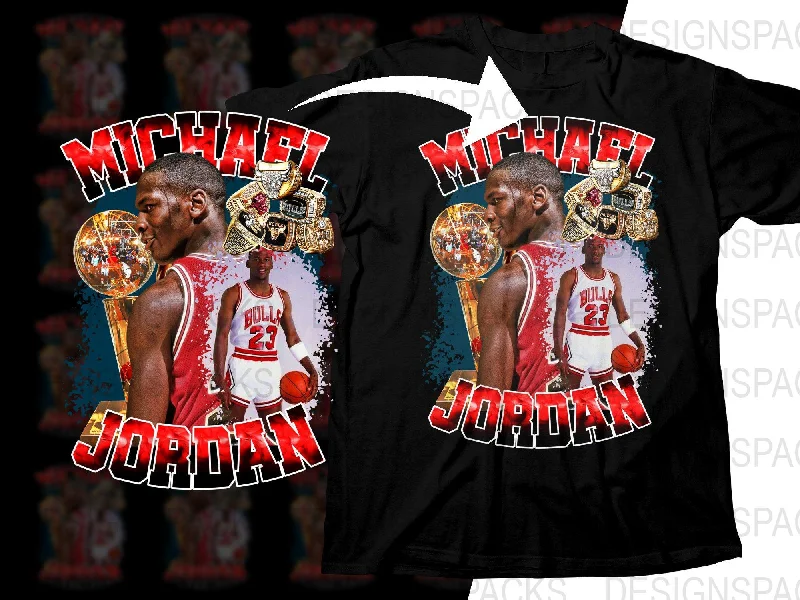 T-Shirt Modern-Michael Jordan Basketball Champion Chicago Bulls Bootleg Png Digital Download