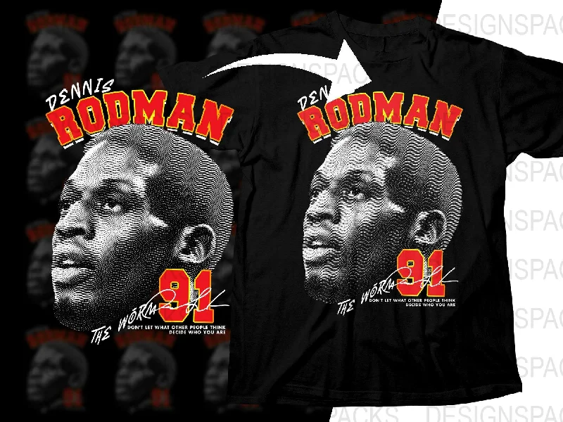 T-Shirt Best Deals-Gray Dennis Rodman 91 Headshot Basketball Star Png Digital Download