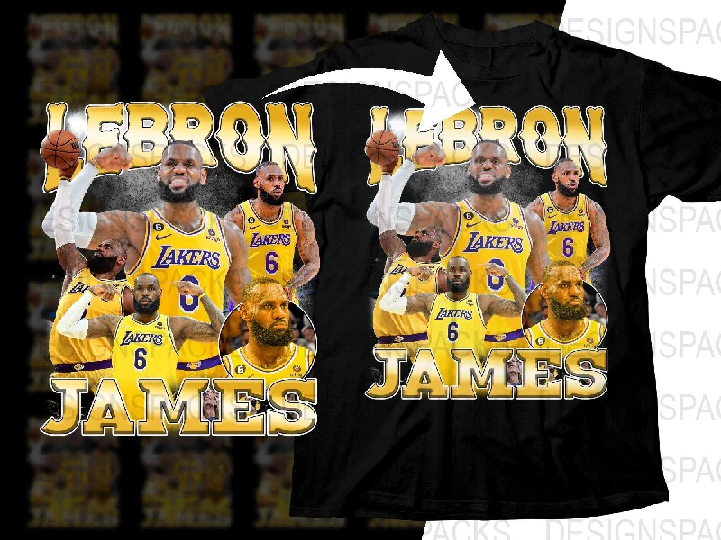 T-Shirt Personalized-Lebron James Los Angeles Lakers Basketball Superstar Bootleg Png Digital Download