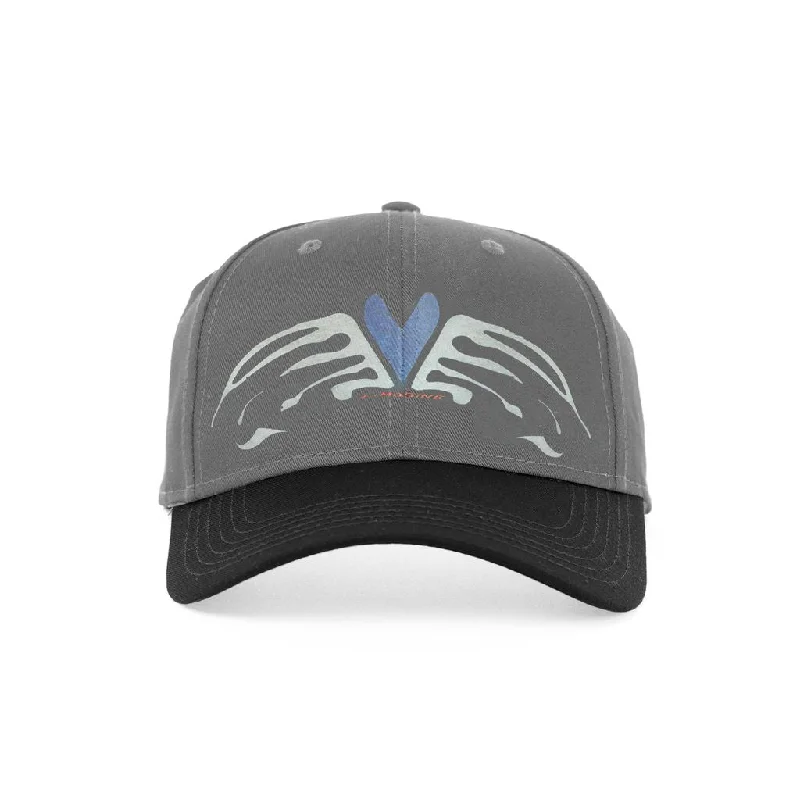 Hat Exclusive-Limosine Heart Wings Hat - (Grey/Black)