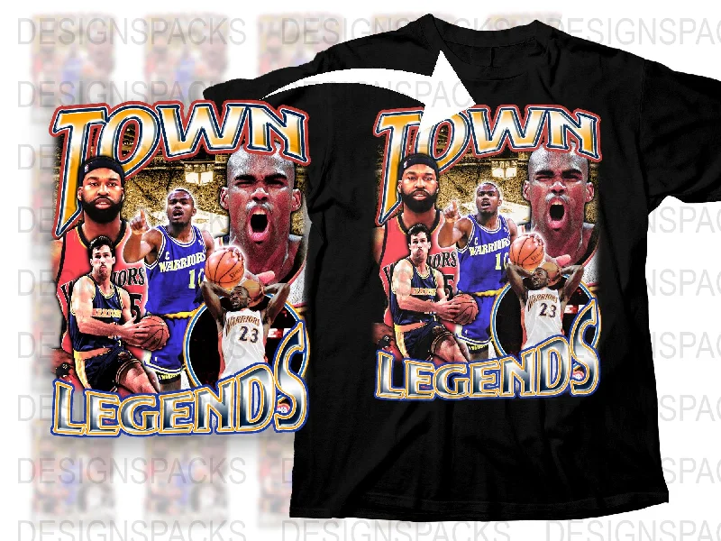 T-Shirt Tailgate-Retro Themed Basketball Players Town Legends Png Digital Download