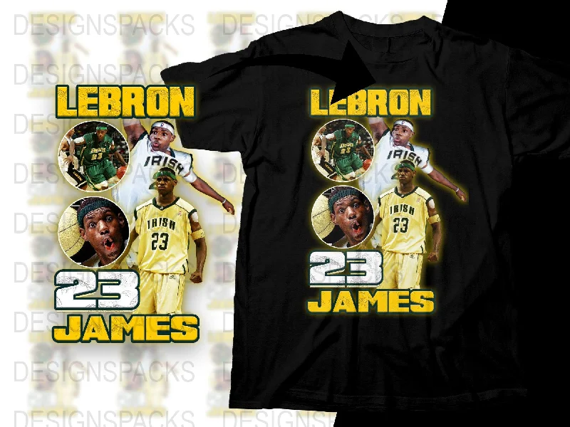 T-Shirt Floral-Vintage LeBron James Irish 23 Graphic Png Digital Download