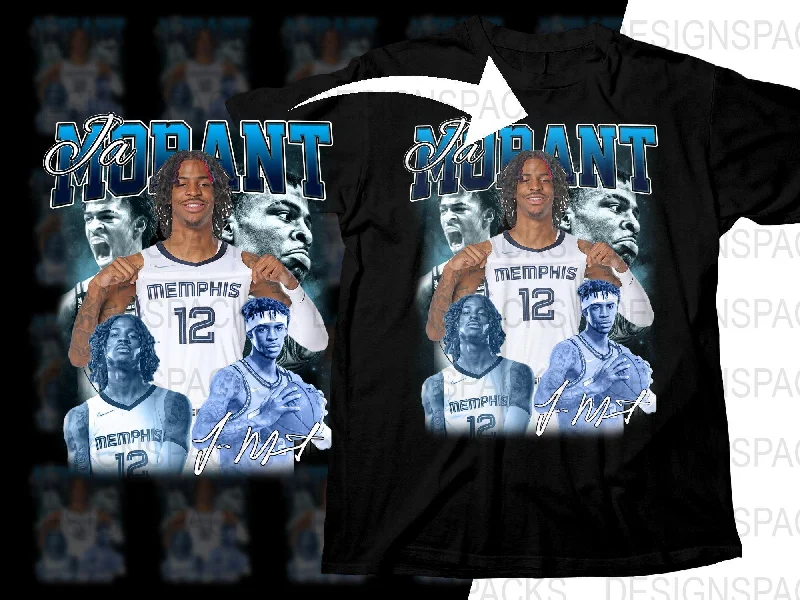 T-Shirt Hunting-Ja Morant Memphis Grizzlies Basketball Star Signed Bootleg Png Digital Download