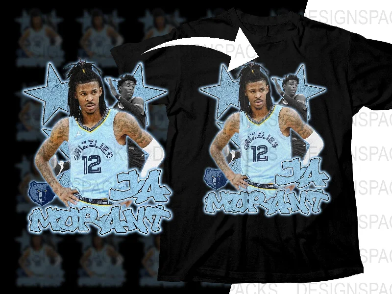 T-Shirt Quick-Dry-Ja Morant Grizzlies Basketball Star Bootleg Png Digital Download