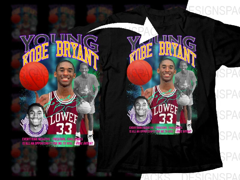 T-Shirt Gameday-Young Kobe Bryant Basketball Legend Bootleg Png Digital Download