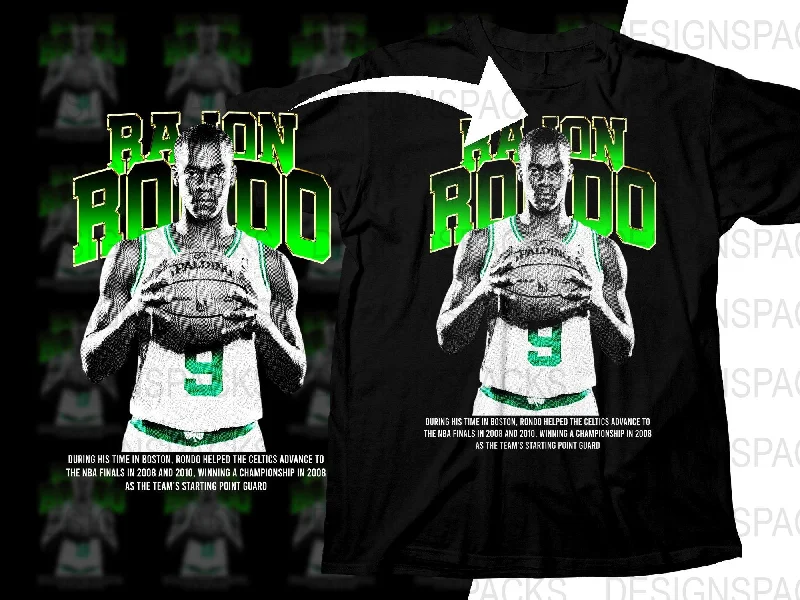 T-Shirt Patriotic-Rajon Rondo Boston Celtics Basketball Legend Png Digital Download