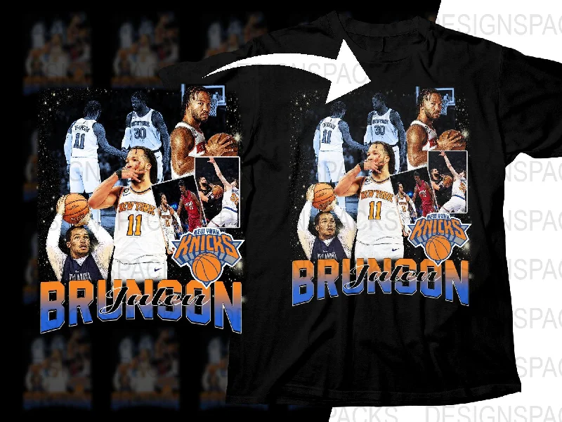 T-Shirt Quick-Dry-Jalen Brunson New York Knicks Basketball Superstar Bootleg Png Digital Download